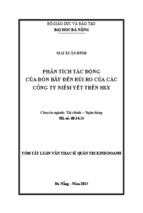 Tóm tắt luận văn thạc sĩ  phân tích tác động của đòn bẩy đến rủi ro của các công ty niêm yết trên hsx