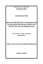 Tóm tắt luận văn thạc sĩ  phân tích tình hình cho vay hộ kinh doanh tại ngân hàng tmcp công thương việt nam, chi nhánh đà nẵng