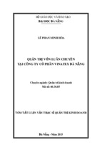 Tóm tắt luận văn thạc sĩ  quản trị vốn luân chuyển tại công ty cổ phần vinatex đà nẵng