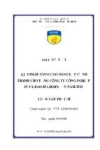 Giải pháp nâng cao năng lực cạnh tranh cho tổng công ty công nghiệp in và bao bì liksin đến năm 2020