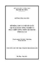 Mở rộng cho vay hộ sản xuất tại ngân hàng nông nghiệp và phát triển nông thôn chi nhánh tỉnh gia lai [tt]