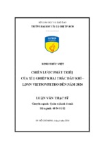 Chiến lược phát triển của xí nghiệp khai thác dầu khí-ldvn vietsovpetro đến năm 2024