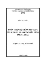 Hoàn thiện hệ thống xếp hạng tín dụng cá nhân của ngân hàng tmcp á châu