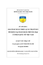 Giải pháp hoàn thiện quản trị rủi ro tín dụng tại ngân hàng thương mại cổ phần quốc tế việt nam