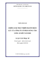 Chiến lược phát triển nguồn nhân lực của công ty cổ phần đồng tâm long an đến năm 2020