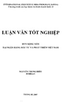 Huy động vốn tại ngân hàng đầu tư và phát triển việt nam luận văn ths. kinh doanh và quản lý