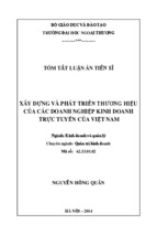 Xây dựng và phát triển thƣơng hiệu của các doanh nghiệp kinh doanh trực tuyến của việt nam [tt]