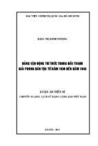 đảng vận động trí thức trong đấu tranh giải phóng dân tộc từ năm 1930 đến năm 1945