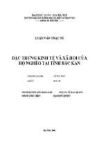 đặc trưng kinh tế và xã hội của hộ nghèo tại tỉnh bắc kạn 