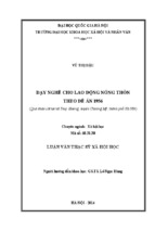 Dạy nghề cho lao động nông thôn theo đề án 1956 ( qua khảo sát tại xã thụy hương, huyện chương mỹ, thành phố hà nội)