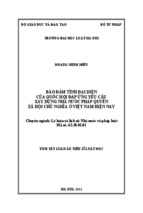 Bảo đảm tính đại diện của quốc hội đáp ứng yêu cầu xây dựng nhà nước pháp quyền xã hội chủ nghĩa ở việt nam hiện nay [tt]