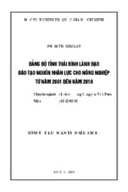 đảng bộ tỉnh thái bình lãnh đạo đào tạo nguồn nhân lực cho nông nghiệp từ năm 2001 đến năm 2010 [tt]