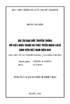 Giá trị đạo đức truyền thống với việc hình thành và phát triển nhân cách sinh viên việt nam hiện nay [tt]