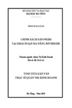 Chính sách sản phẩm tại khách sạn đà nẵng riverside