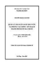 Quản lý chi ngân sách nhà nước tại phòng tài chính - kế hoạch thành phố buôn ma thuột