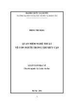 Quan niệm nghệ thuật về con người trong thơ huy cận