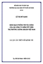 Minh bạch thông tin tài chính của các công ty niêm yết trên thị trường chứng khoán việt nam