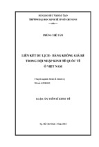 Liên kết du lịch - hàng không giá rẻ trong hội nhập kinh tế quốc tế ở việt nam