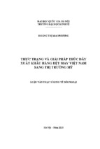 Thực trạng và giải pháp thúc đẩy xuất khẩu hàng dệt may việt nam sang thị trường mỹ luận văn ths