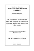 Các thành phần tài sản thƣơng hiệu trái cây tƣơi tại thị trƣờng việt nam trƣờng hợp thanh long bình thuận [tt]