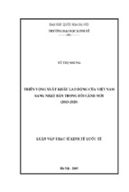 Triển vọng xuất khẩu lao động của việt nam sang nhật bản trong bối cảnh mới (2013-2020)