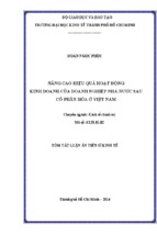 Nâng cao hiệu quả hoạt động kinh doanh của doanh nghiệp nhà nước sau cổ phần hóa ở việt nam [tt]