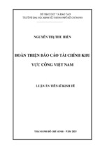 Hoàn thiện báo cáo tài chính khu vực công việt nam