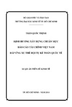 định hướng xây dựng chuẩn mực báo cáo tài chính việt nam đáp ứng xu thếhội tụ kếtoán quốc tế