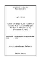 Nghiên cứu thực trạng và đề xuất các giải pháp nâng cao hiệu quả đầu tư xây dựng cơ bản tại thành phố đà nẵng [tt]