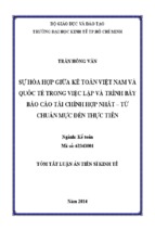 Sự hòa hợp giữa kế toán việt nam và quốc tế trong việc lập và trình bày báo cáo tài chính hợp nhất – từ chuẩn mực đến thực tiễn [tt]