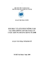 Bài học và giải pháp nâng cao vai trò thông tin kế toán từ cuộc khủng hoảng kinh tế 2008