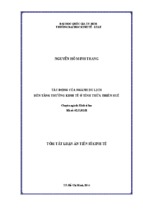 Tác động của ngành du lịch đến tăng trưởng kinh tế ở tỉnh thừa thiên huế