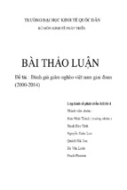 đề tài đánh giá giảm nghèo việt nam giai đoạn 2000 – 2014