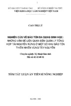 Luận văn  những vấn đề liên quan đến quản lý tổng hợp tài nguyên rừng ở một số khu bảo tồn thiên nhiên vùng lâm sinh