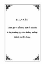 đánh giá và xếp loại một số loài cây trồng thường gặp trên đường phố tại thành phố hạ long