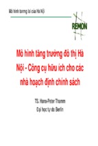 Mô hình tăng trưởng đô thị hà nội, công cụ hữu ích cho các nhà hoạch định chính sách - ts. hans-peter thamm