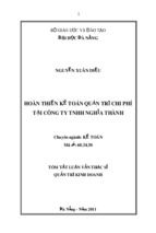 Hoàn thiện kế toán quản trị chi phí tại công ty tnhh nghĩa thành