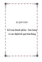 Kế toán thành phẩm - bán hàng và xác định kết quả bán hàng