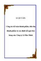 Công tác kế toán thành phẩm, tiêu thụ thành phẩm và xác định kết quả bán hàng của công ty lê bảo minh