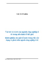 Kinh nghiệm của một số nước trong việc xây dựng và phát triển ngành công nghiệp ô tô