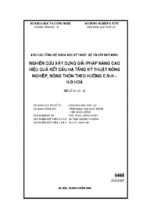 Báo cáo tổng kết khoa học kỹ thuật đề tài cấp nhà nước nghiên cứu xây dựng giải pháp nâng cao hiệu quả kết cấu hạ tầng kỹ thuật nông nghiệp, nông thôn theo hướng công nghiệp hóa, hiện đại hóa