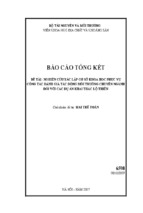 Báo cáo tổng kết đề tài nghiên cứu xác lập cơ sở khoa học phục vụ công tác đánh giá tác động môi trường chuyên ngành đối với các dự án khai thác lộ thiên