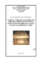 Báo cáo tổng kết khoa học kỹ thuật đề tài nghiên cứu, thiết kế và hoàn thiện công nghệ chế tạo khuôn dập liên hợp theo hướng tự động hóa nhằm nâng cao năng suất chế tạo lõi thép động cơ điện