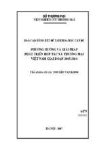 Phương hướng và giải phát phát triển hợp tác xã thương mại việt nam giai đoạn 2005 – 2010