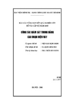 Báo cáo tổng hợp kết quả nghiên cứu đề tài cấp bộ  công tác giám sát trong đảng giai đoạn hiện nay