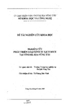 đề tài nghiên cứu khoa học nghiên cứu phát triển loại hình du lịch mice tại tỉnh bà rịa-vũng tàu