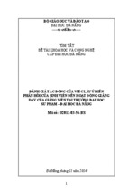 đánh giá tác động của việc lấy ý kiến phản hồi của sinh viên đến hoạt động giảng dạy của giảng viên tại trường đại học sư phạm - đại học đà nẵng