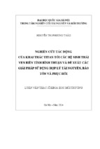 Luận văn thạc sĩ khoa học môi trường nghiên cứu tác động của khai thác titan tới các hệ sinh thái ven biển tỉnh bình thuận và đề xuất các giải pháp sử dụng hợp lý tài nguyên, bảo tồn và phục hồi