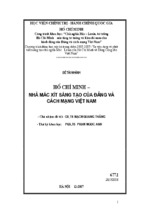 đề tài nhánh hồ chí minh – nhà mác xít sáng tạo của đảng và cách mạng việt nam