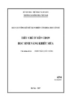 Báo cáo tổng hợp đề tài nghiên cứu khoa học cấp bộ tiêu chí tuyển chọn học sinh năng khiếu múa